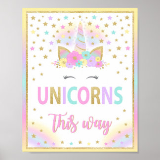 Unicorns deze manierTeken, het Teken van Unicorn Poster