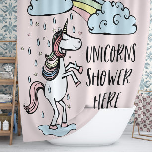 Unicorns Douche ici Douche rideau