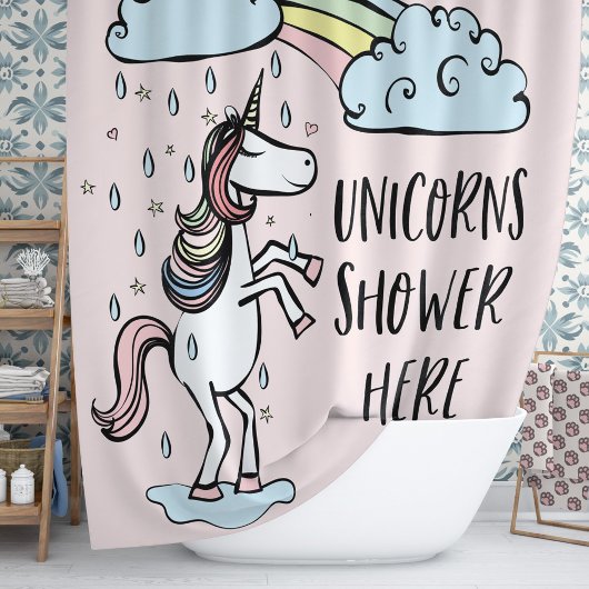 Unicorns Douche ici Douche rideau