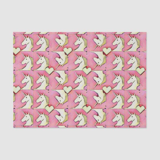 Unicorns en harten tissuepapier (Voorkant)