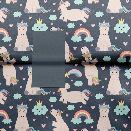 Unicorns en Rainbows Blue Pink Girl Pattern Kind Tissuepapier