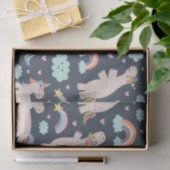 Unicorns en Rainbows Blue Pink Girl Pattern Kind Tissuepapier (Geschenk)
