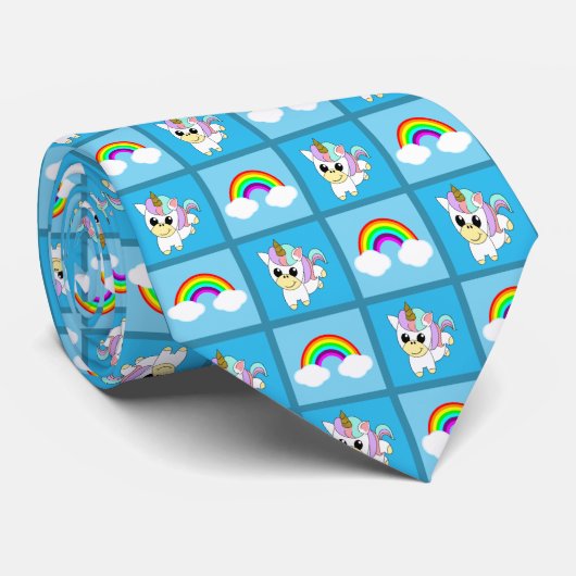 Unicorns en Rainbows patchwork Stropdas (Opgerold)