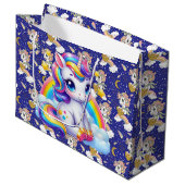 Unicorns en regenbogen groot cadeauzakje (Voorkant Gekanteld)