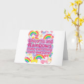 Unicorns en regenbogen kaart (Gele Bloem)