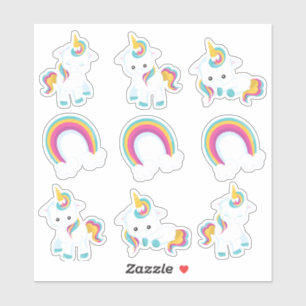 Unicorns en regenbogen sticker