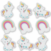 Unicorns en regenbogen sticker (Voorkant)