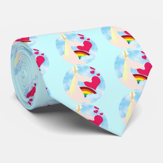 Unicorns en regenbogen stropdas (Opgerold)