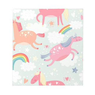 Unicorns en regenboog notitieblok