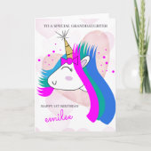 Unicorns en roze harten op zaterdag kaart (Voorkant)