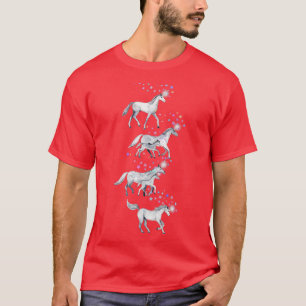 Unicorns en sterren op zachte grijs t-shirt