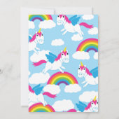 Unicorns et Rainbow 1st Birthday Cute Invitations (Dos)