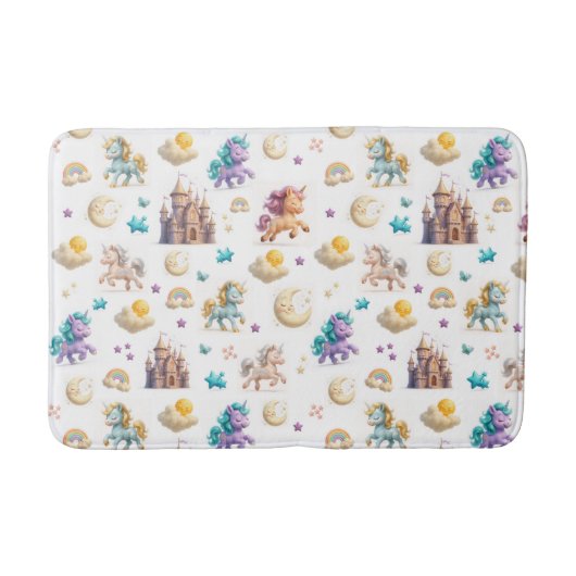 Unicorns & Fairytale Castle - Fantasy Bathroom Badmat (Voorkant)
