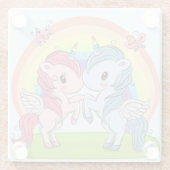 Unicorns Glazen Onderzetter (Achterkant)