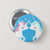 Unicorns in de Button van de liefde (Voorkant /achterkant)