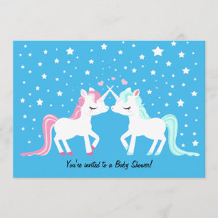 Unicorns in het baby shower van de liefde kaart
