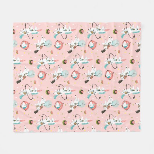Unicorns in ruimtetype fleece deken (Voorkant (Horizontaal))