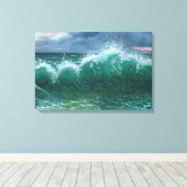 Unicorns in The Waves Canvas Afdruk (Insitu (Houten vloer))