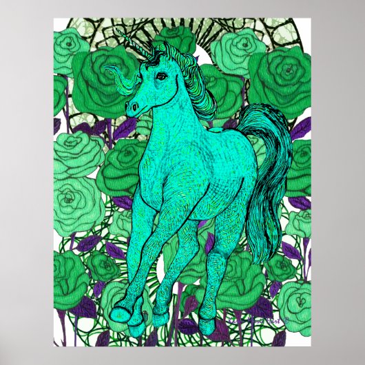 Unicorns Love Roses Poster (Voorkant)