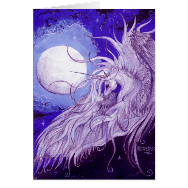 Unicorns Moons Lunar Pegasus Paarse Blue Horse (Voorkant)