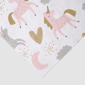 Unicorns Pink Gray Magical Cute Girly Boho Pattern Tissuepapier (Detail)