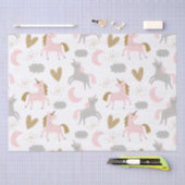 Unicorns Pink Gray Magical Cute Girly Boho Pattern Tissuepapier (Craft)