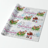 Unicorns Pulling Santa's Sleigh Add Child's Name Cadeaupapier (Uitgerold)