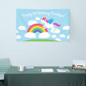 Unicorns & Rainbows Cute 1st Birthday Party Theme Spandoek (Beurs)
