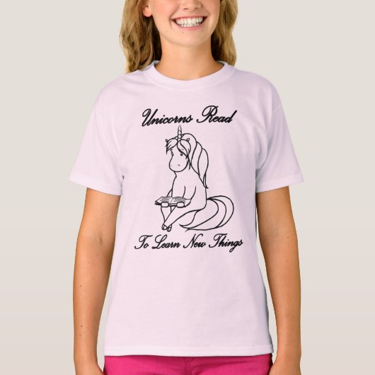 Unicorns Read To Learn New Things T-Shirt - BL (Devant)