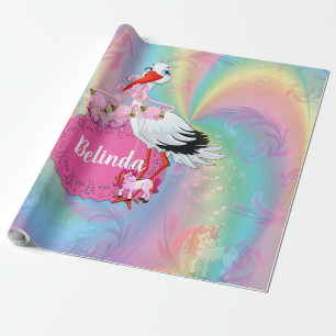 Unicorns, regenboogspiraaltjes voor dikpasteitjes. cadeaupapier