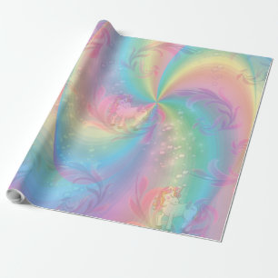 Unicorns, regenboogspiraaltjes voor dikpasteitjes. cadeaupapier