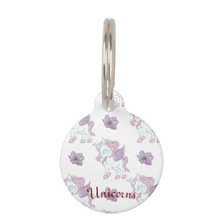 Unicorns Round Pet Tag Huisdierpenning