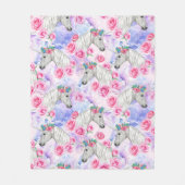 Unicorns & Rozen Patroon Fleece Deken (Voorkant)