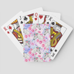 Unicorns & Rozen Patroon Pokerkaarten
