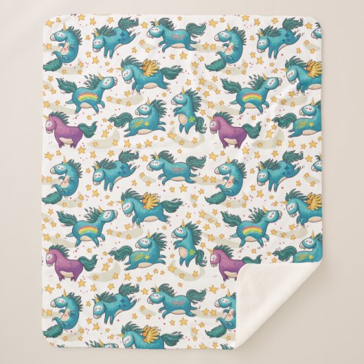 Unicorns Sherpa Deken (Voorkant)