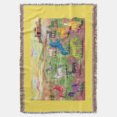 Unicorns uit de unimaise Fringe Blanket - Geel Deken (Voorkant Verticaal)