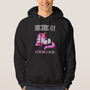 Unicorns vliegen als ze uit de kast komen hoodie