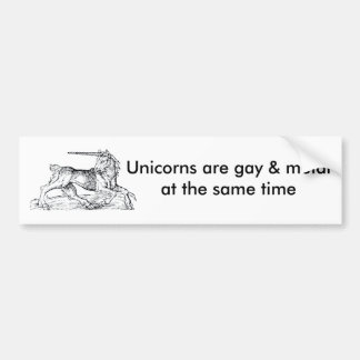 Unicorns zijn tegelijkertijd homo & metal! bumpersticker