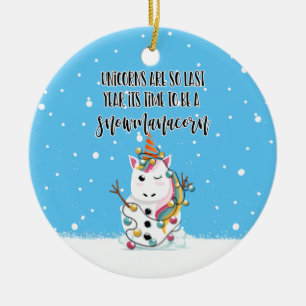 unicorns zijn vorig jaar zo grappige kerst keramisch ornament