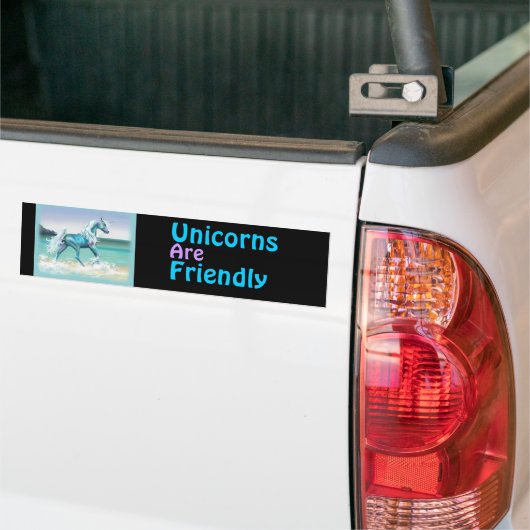 Unicorns zijn vriendelijk bumpersticker (Op Truck)