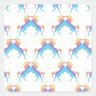 Unicorns zoenen vierkante sticker
