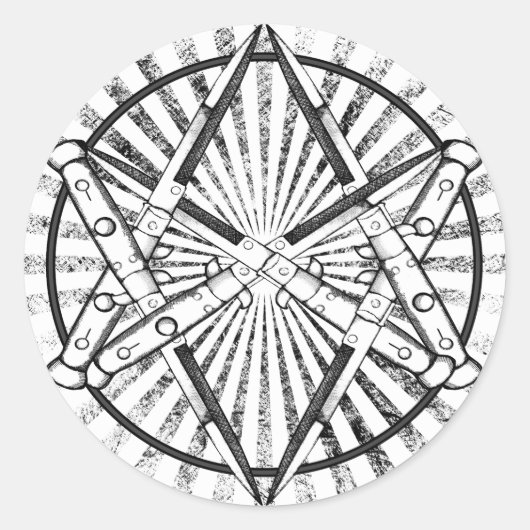 Unicursal Blades Ronde sticker (Voorkant)