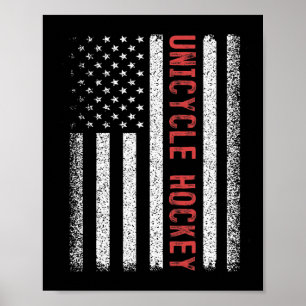 Unicycle Hockey Amerikaanse Vlag 4 juli Vrouwen Me Poster