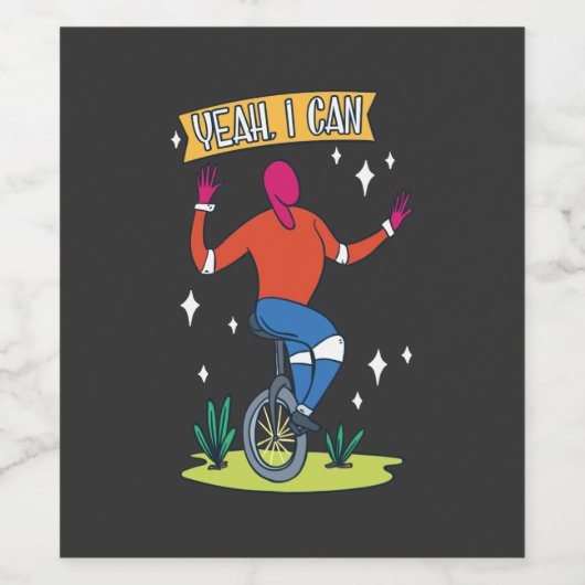 Unicycle - Ja, ik kan Wijn Etiket (Enkel label)