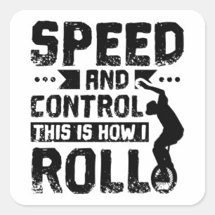 Unicycle Speed en Control Vierkante Sticker