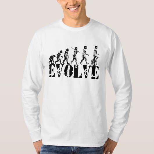 Unicycle Unicycling Sport Evolution Art T-shirt (Voorkant)