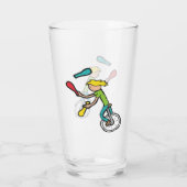 Unicycling Juggler Glas (Achterkant)