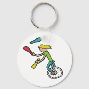 Unicycling Juggling Sleutelhanger