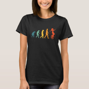 Unicyclist Evolutie Unicycle Retro T-shirt