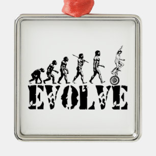 Unicyclist Unicycle Evolution Sports Unicycle Metalen Ornament